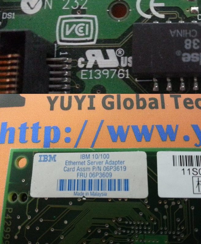 IBM 10/100 Ethernet Card P/N 06P3619 FRU 06P3609 - PLC DCS SERVO ...